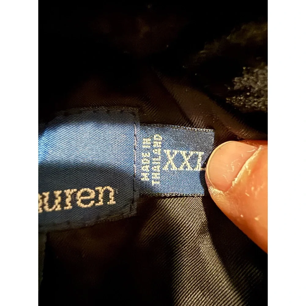 Polo Ralph Lauren XXL Black Wool Blend Jacket Full Zip Womenswear Style‎